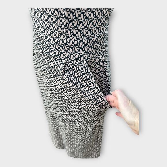 Boden Phoebe Black Tan Geometric Sheath Cotton Dress Knit Women's size 6 Long - Picture 3 of 10